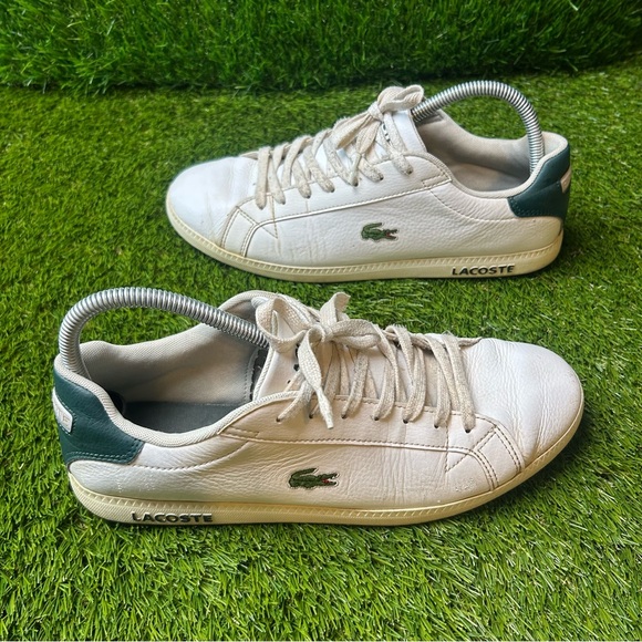 Lacoste White and Green Sneakers - Picture 1 of 9